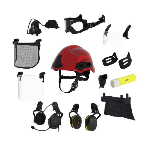 MSA SAFETY - F2XR kaciga za šumske požare i tehničko spašavanje EN 16471 sa zaštitnim naočalama